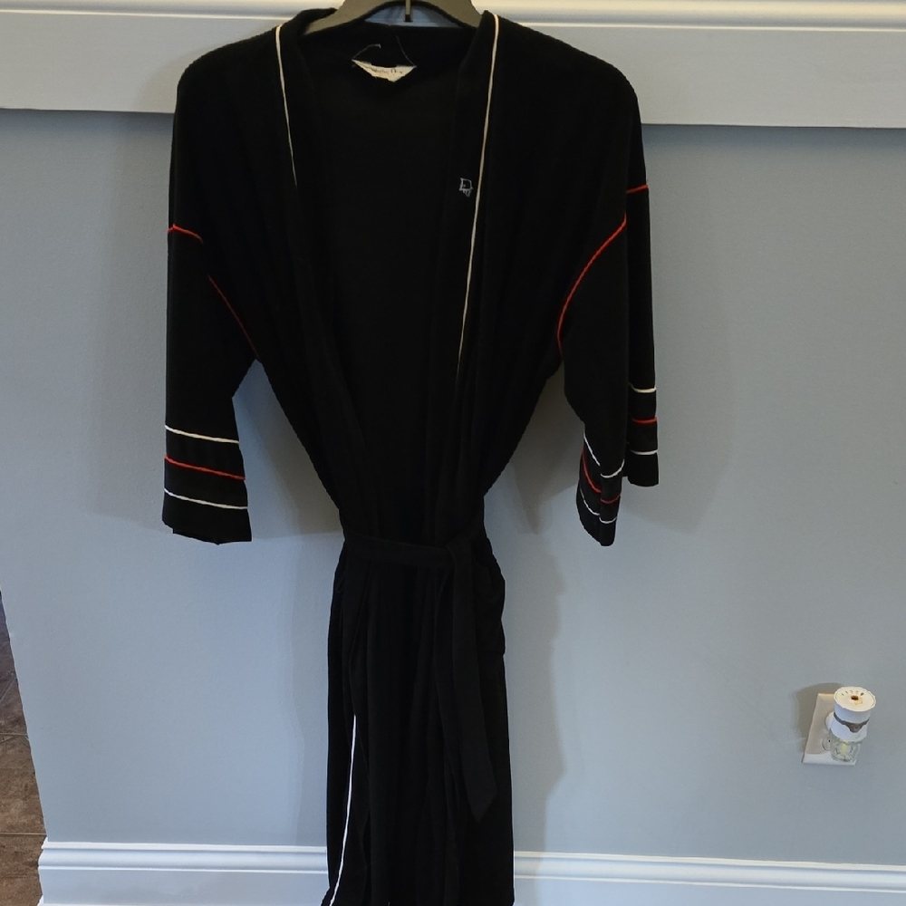 Vintage black dior Robe with Red and White Accents